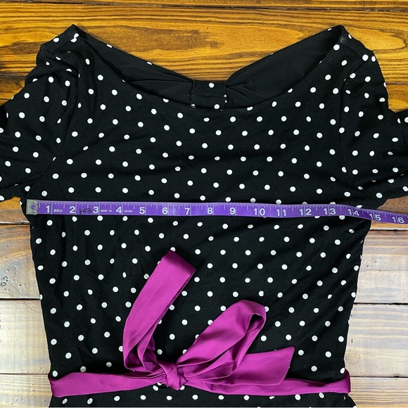 White House Black Market Polka Dot Belted Top - Picture 5 of 9